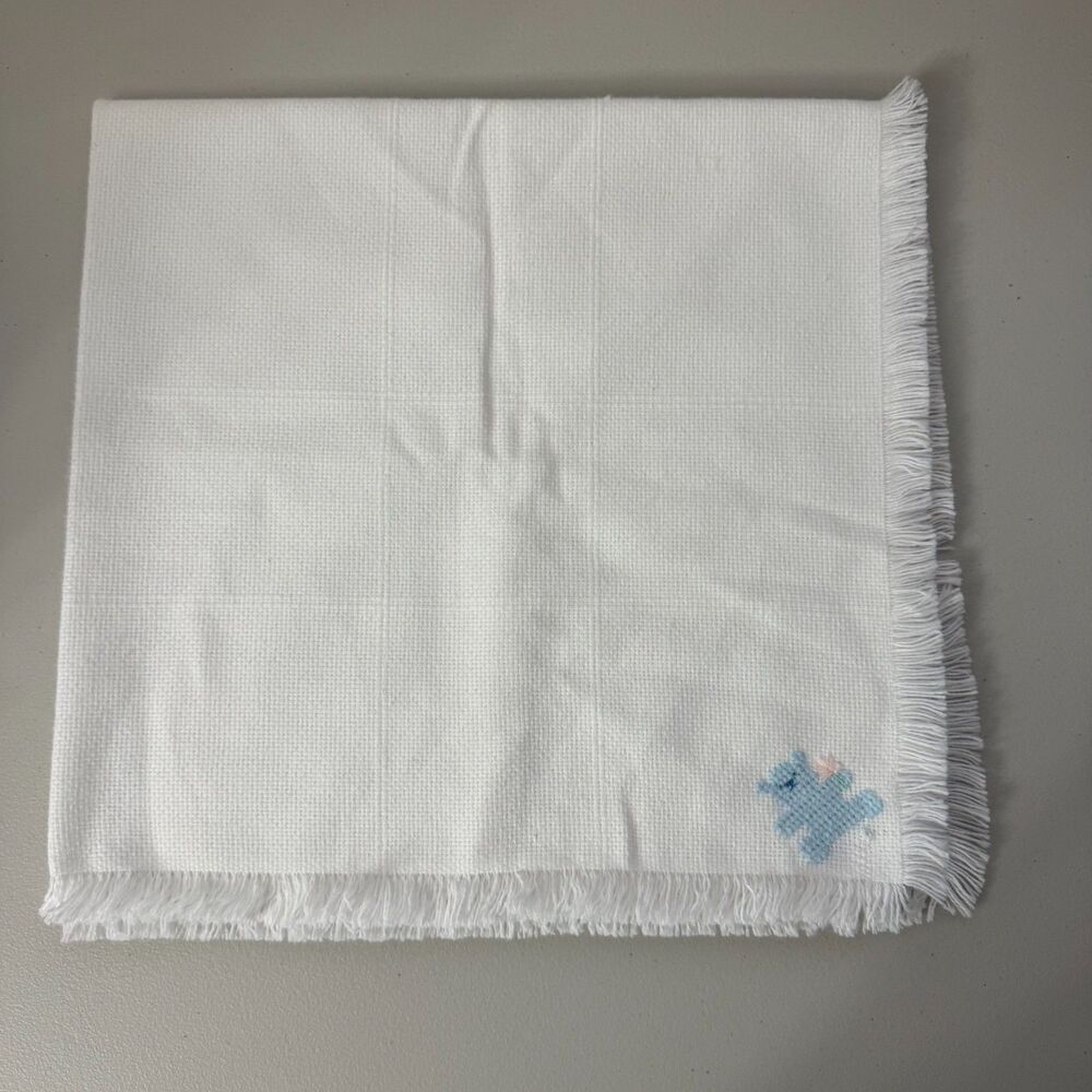 Churchill Hand Woven Baby Blanket with Blue Bear Vintage?